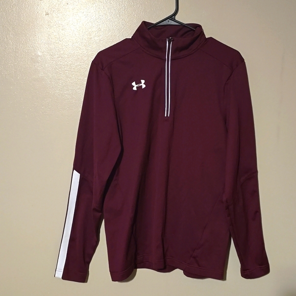 Under Armour Pullover Shirt S Maroon Long Sleeve Lightweight Active‎ Sports Men - Picture 1 of 3